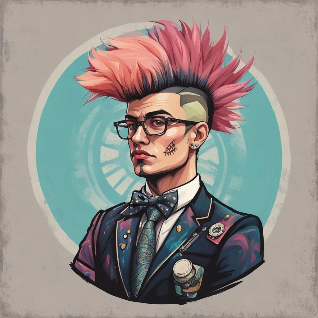 Pop Punk Drag King Portrait with Mohawk