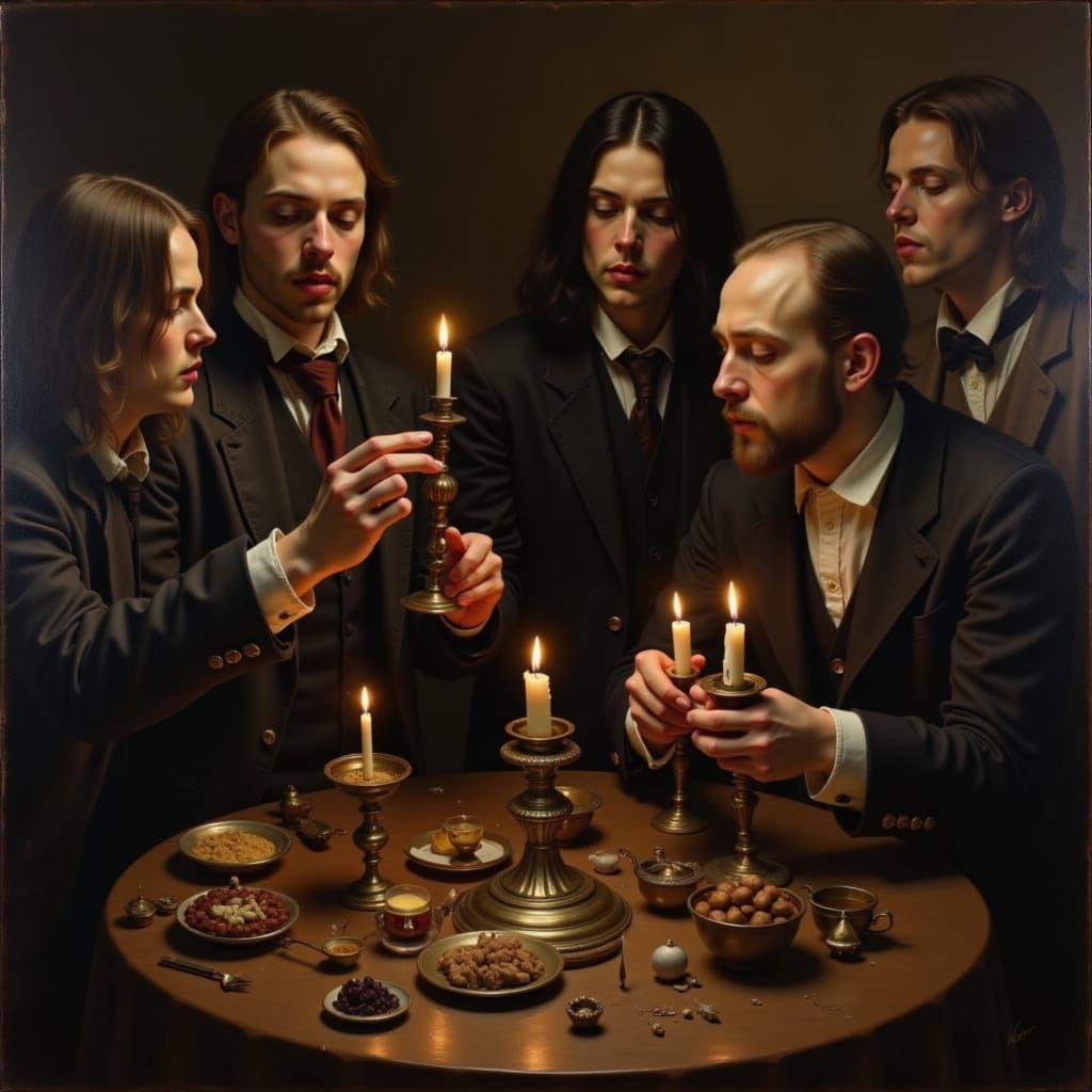 Baroque Oil Painting of Ancient Superstitious Ritual