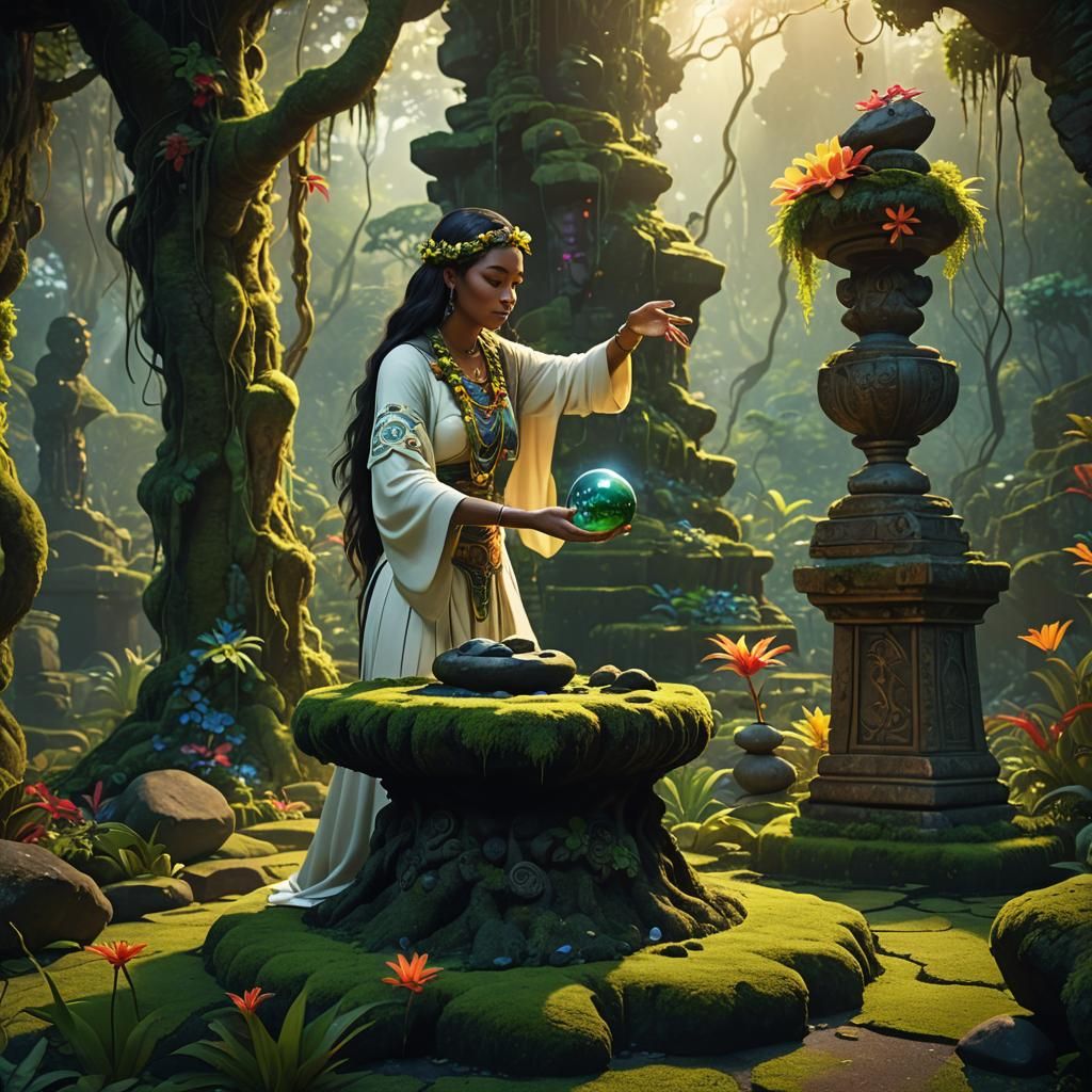 Hawaiian Priestess and the Healing Pebble of Pele