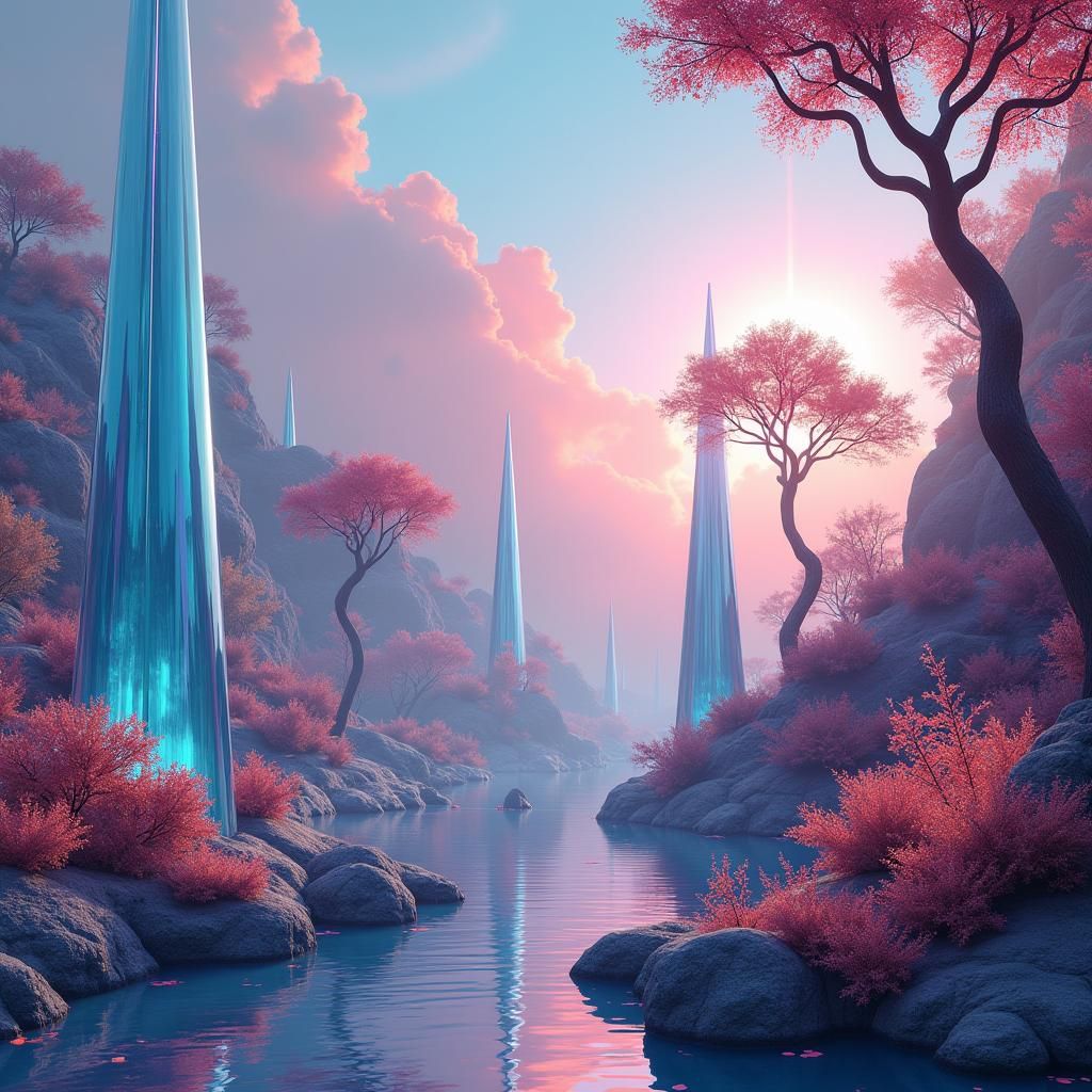 Luminous Neurodivergent World in High-Fantasy Style