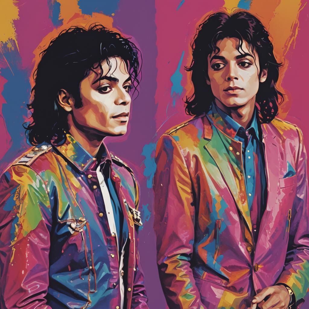 Michael Jackson and Paul McCartney in Pop Art Style