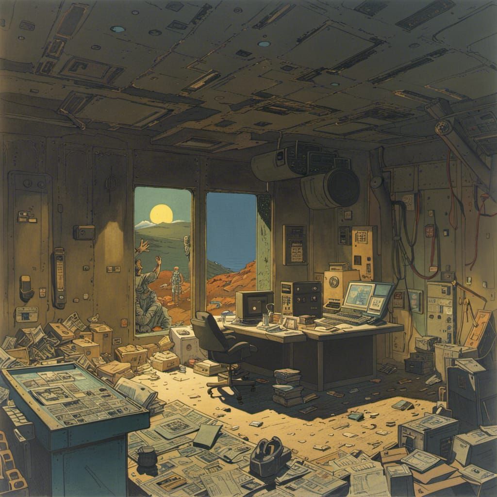Sci-Fi Bunker Interior Inspired by Moebius