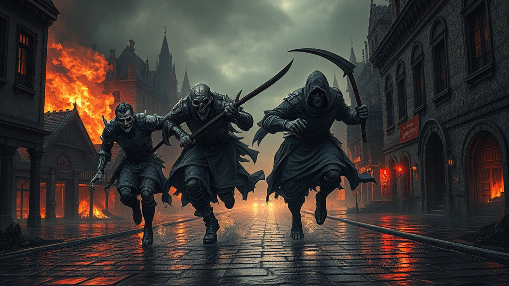 Apocalyptic Horsemen in Cyberpunk Dystopia