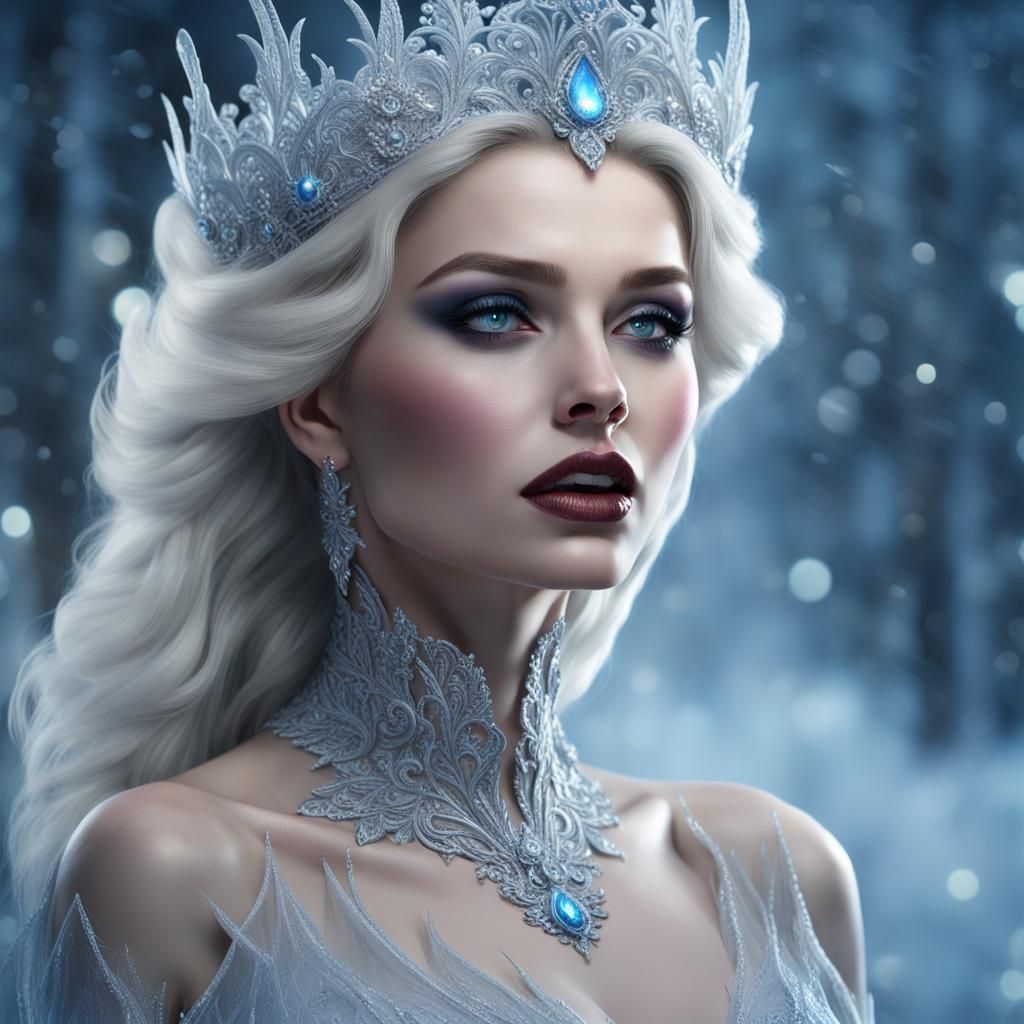 Snow Queen Portrait in Photorealistic Style