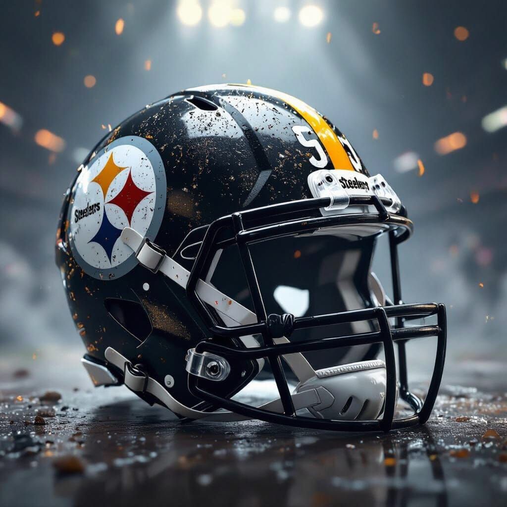 Pittsburgh Steelers Helmet in Dramatic Chiaroscuro Lighting