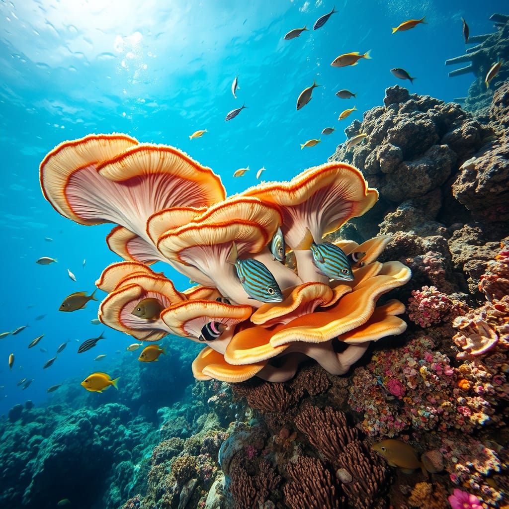 Underwater Reef Scene with Tropical Fish