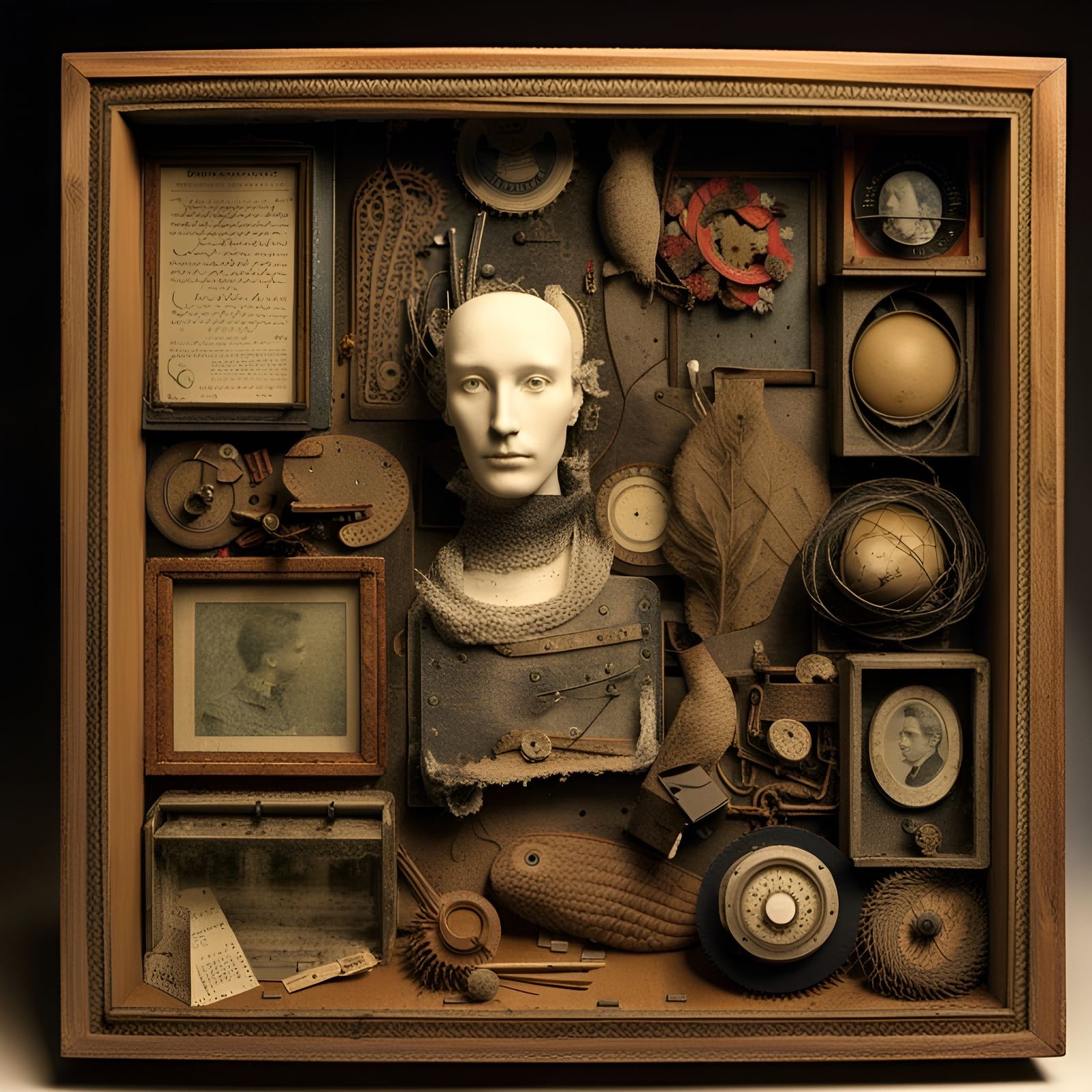 Boxed Assemblage Art (upcycled materials)