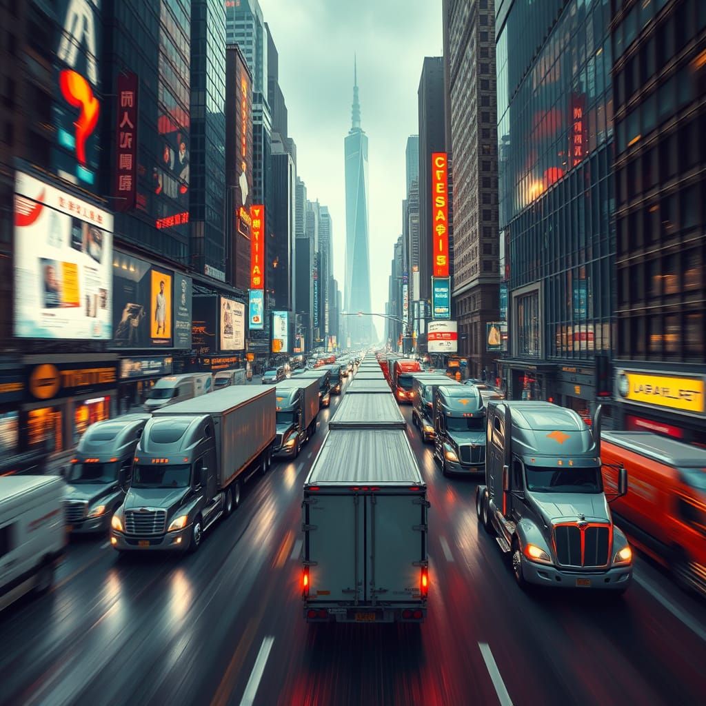 Futuristic Metropolis in Neon Lights