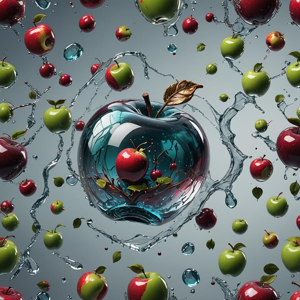 Detailed Glass Apple Fantasy Concept Art