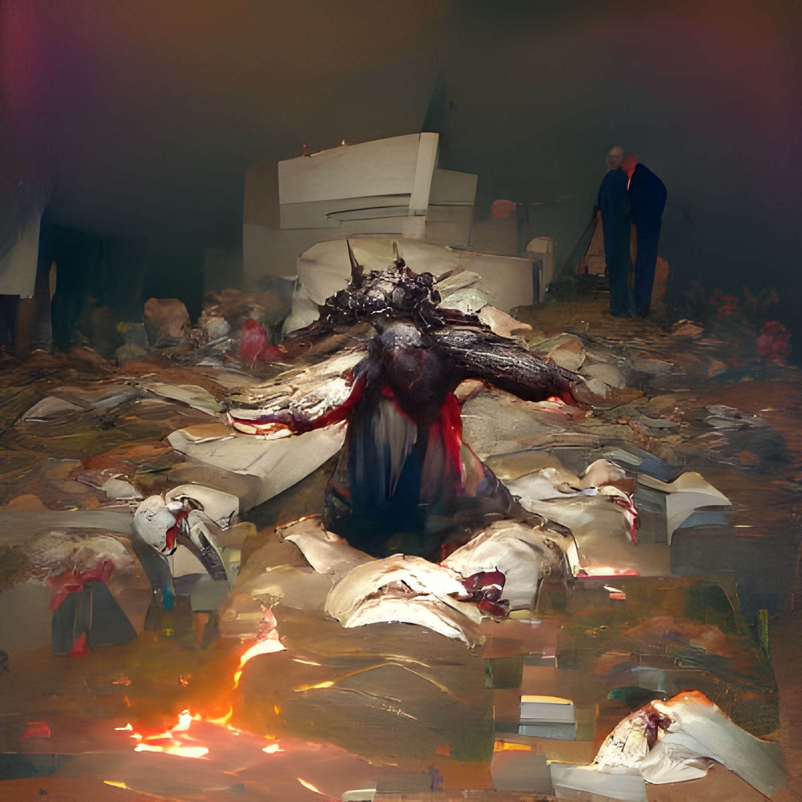 Sinister God Overlooking Corpses