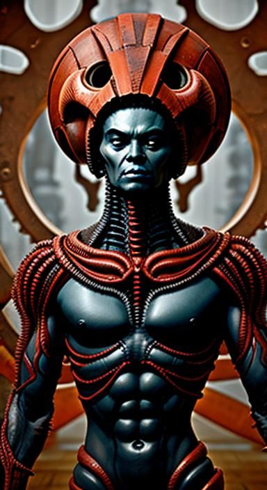 Xenomorphic Vitruvian Human Inspired by Vargas Kahlo