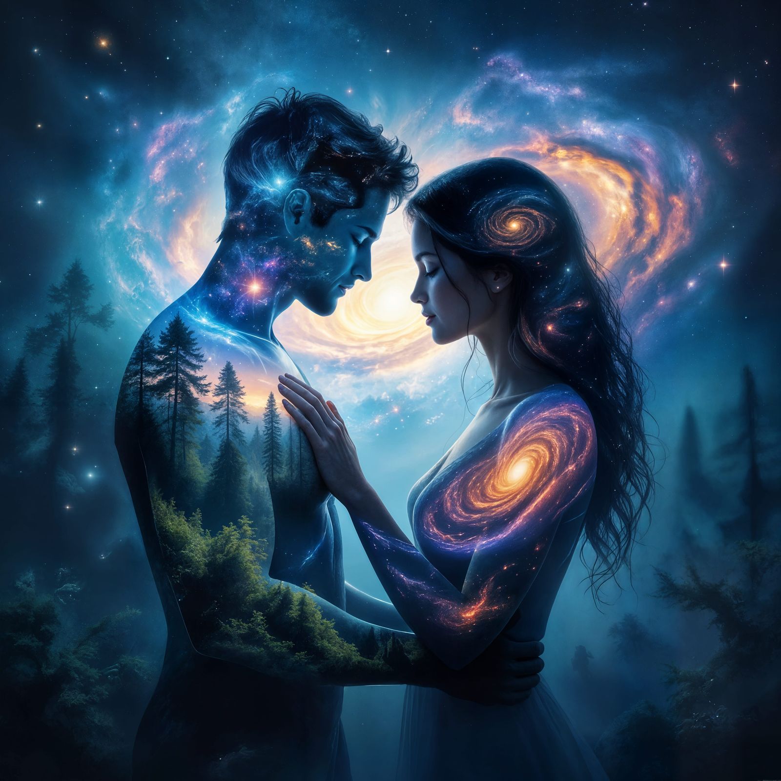 Translucent Figures: Forest and Universe