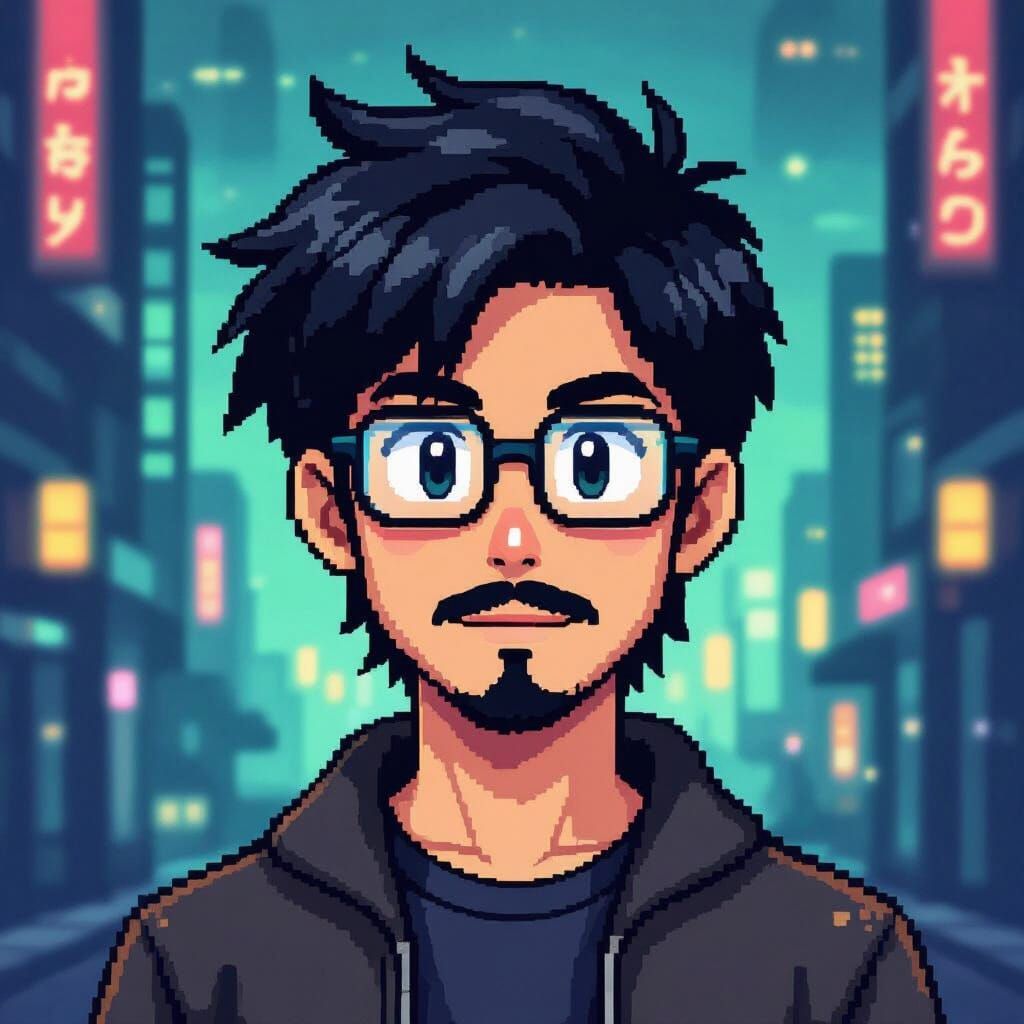 Pixel Art Avatar of Young Man in Pokémon Style