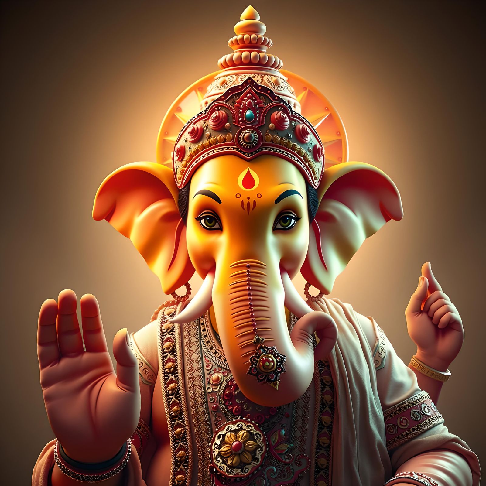 Graceful Lord Ganesha Portrait in Ultra-Detailed Realism