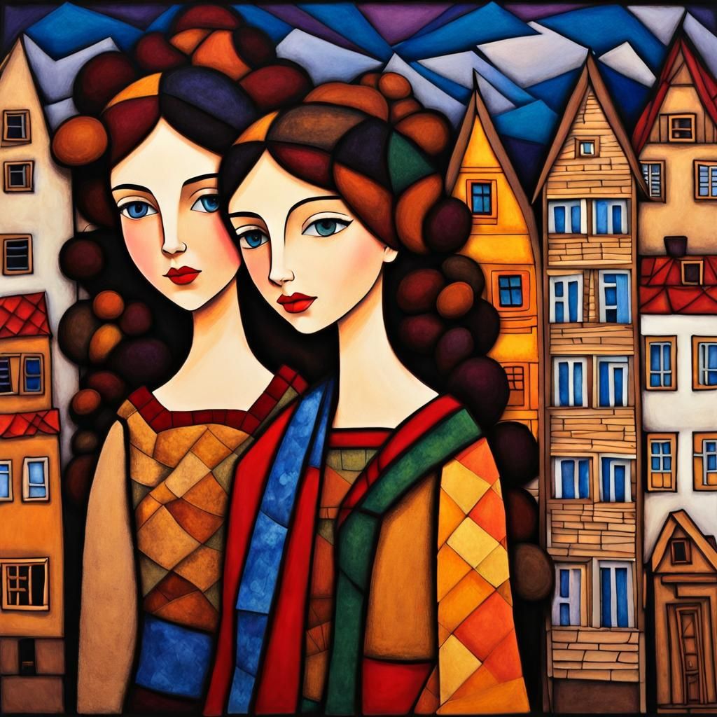 Felt and Paper Girls in Intricate 3D Composition