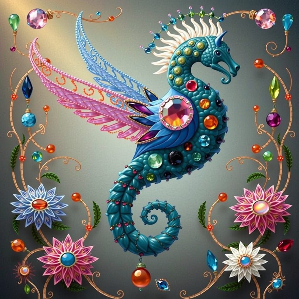 Ornate Gemstone Beads in Art Nouveau Style