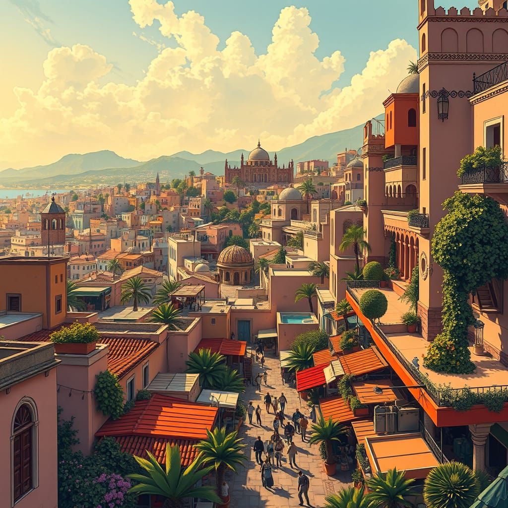 Tangier City in Vibrant Moroccan Style
