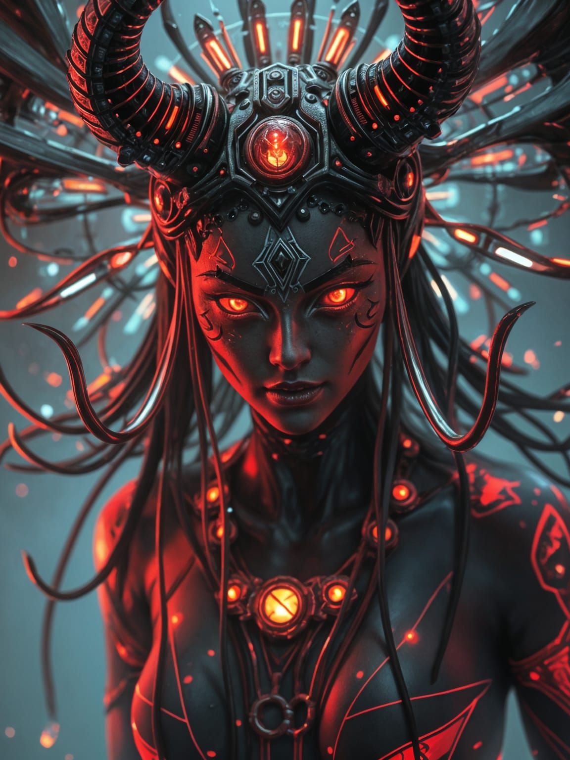 Ethereal Goddess in a Realm of Cosmic Horror