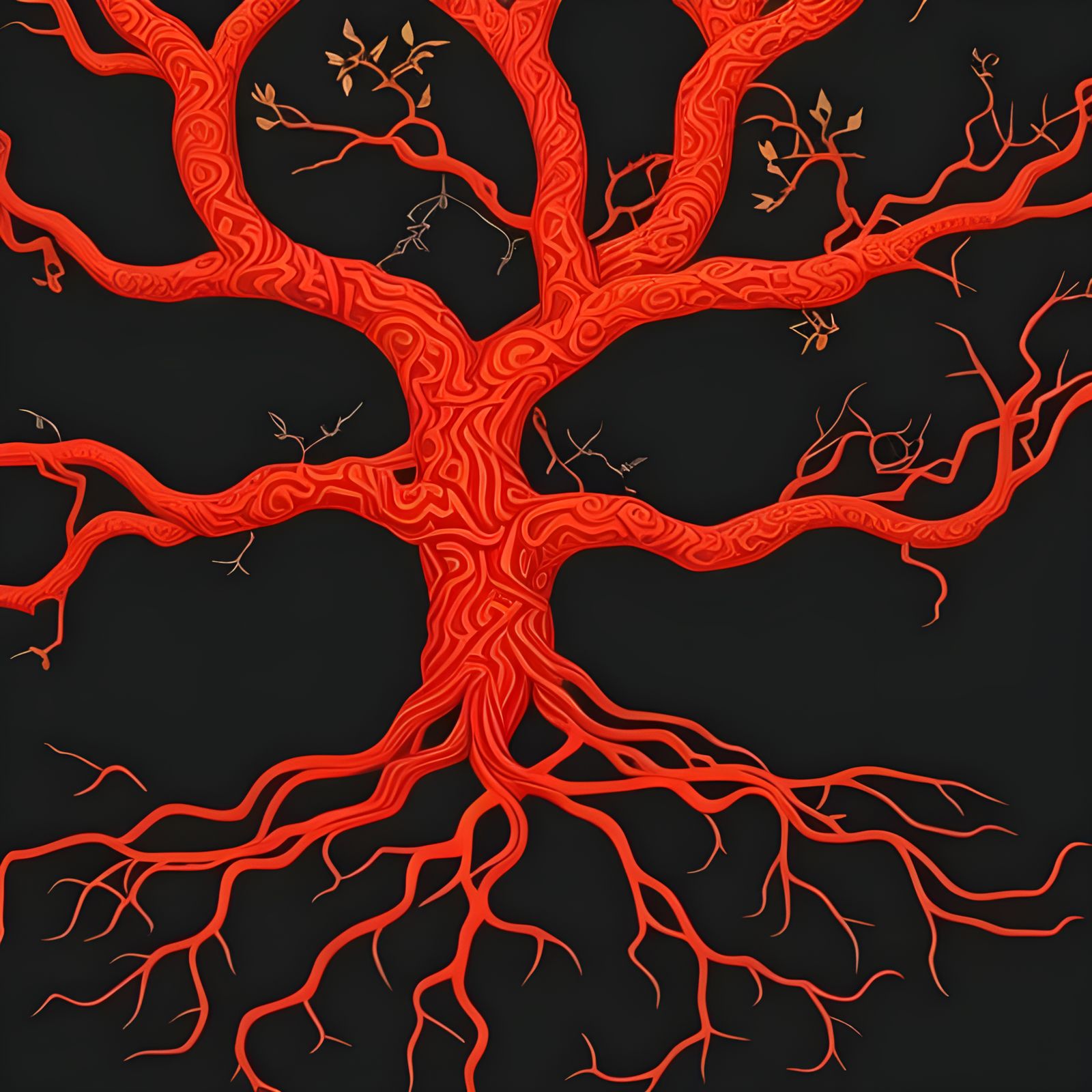 Eldritch Blood Tree of Life in Dark Fantasy Style