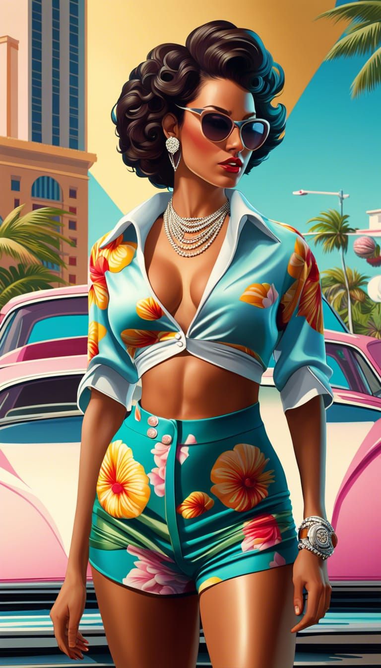 Beautiful female in Miami's beach 1986