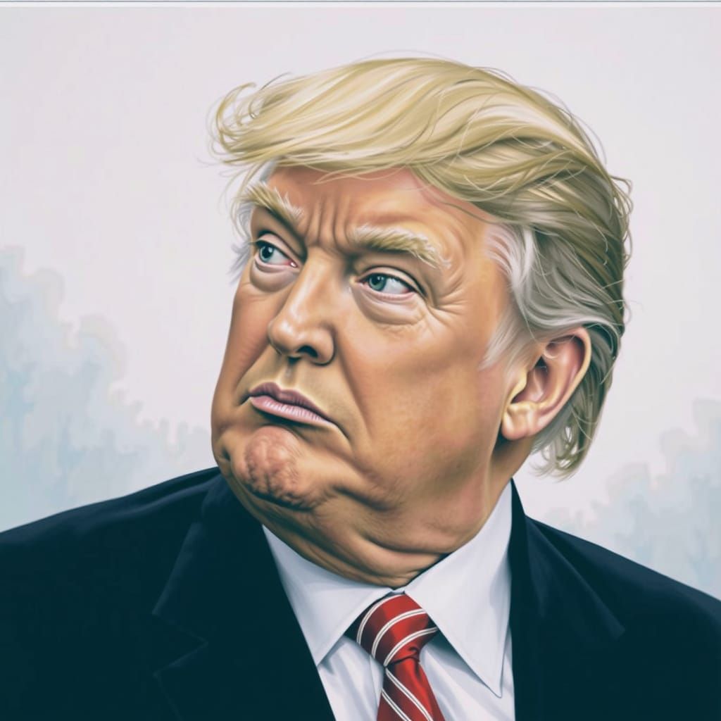 Donald Trump in Presidential Setting, Retro-Futuristic Style