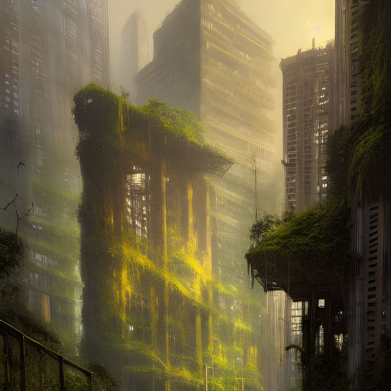 Nature Reclaims Abandoned Cityscape