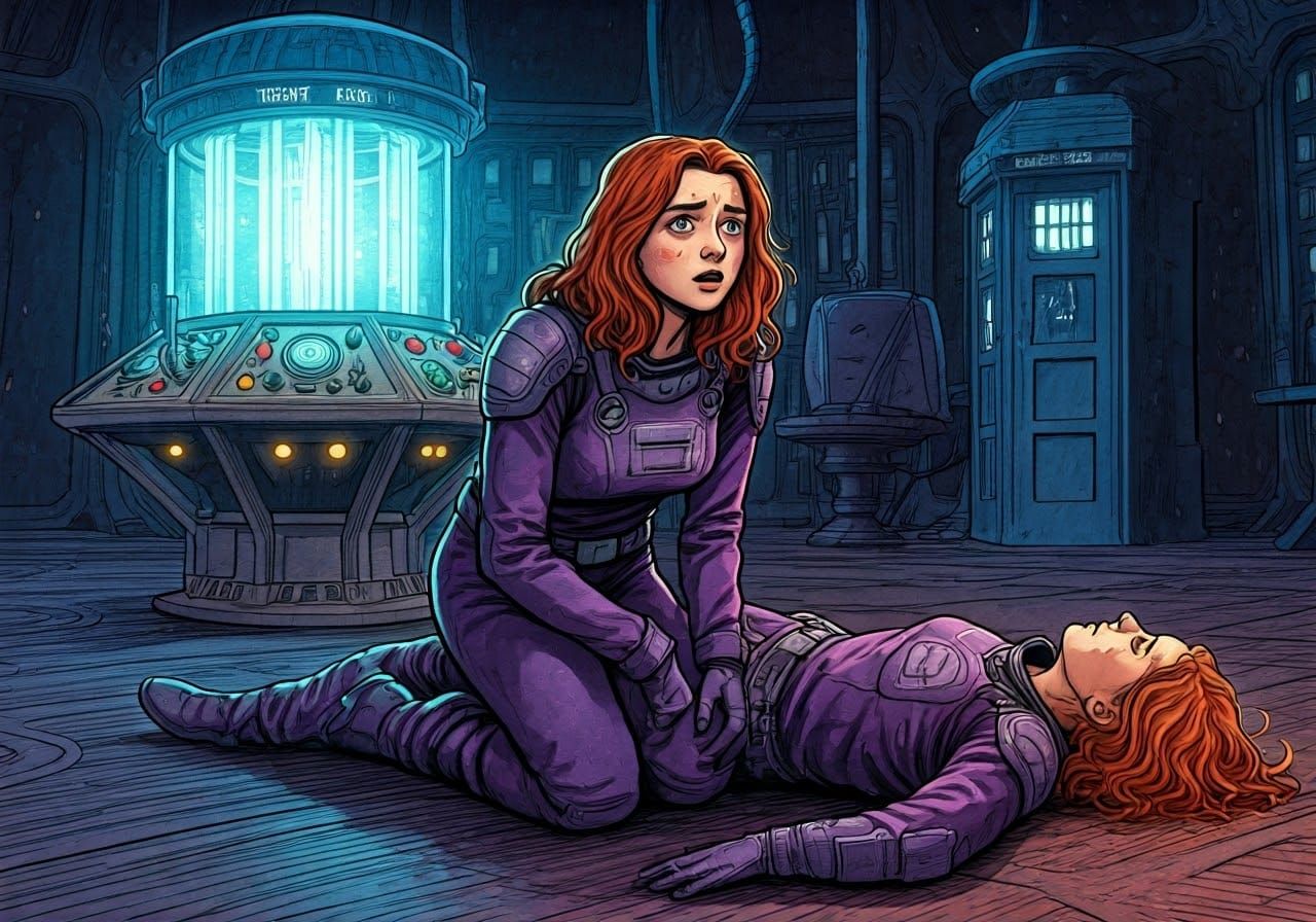 Ashildr's Timeless Horror in Purple Space Suit
