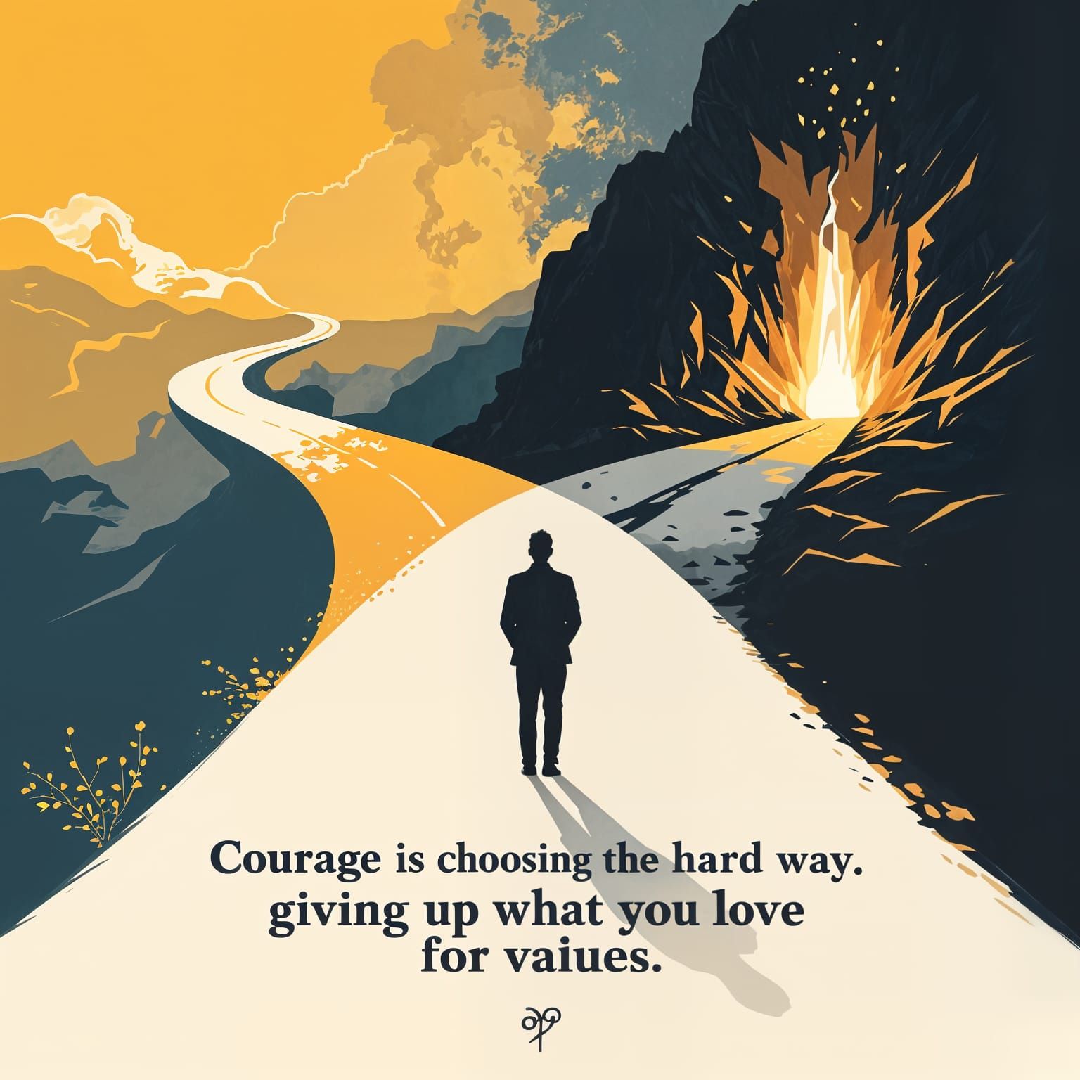 Man at Crossroads: Choosing the Path of Courage