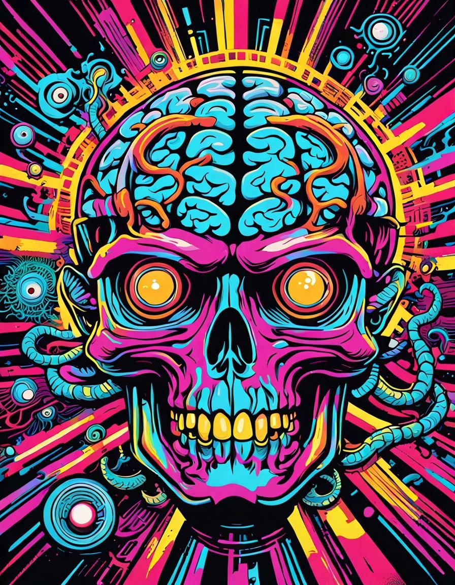 Psychedelic Skull Art