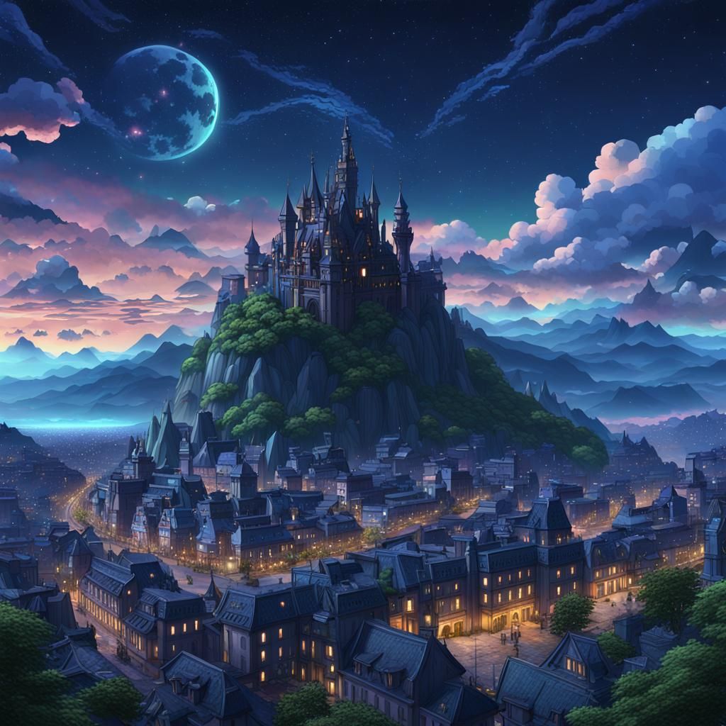 Dreamy Cityscape in Studio Ghibli Style