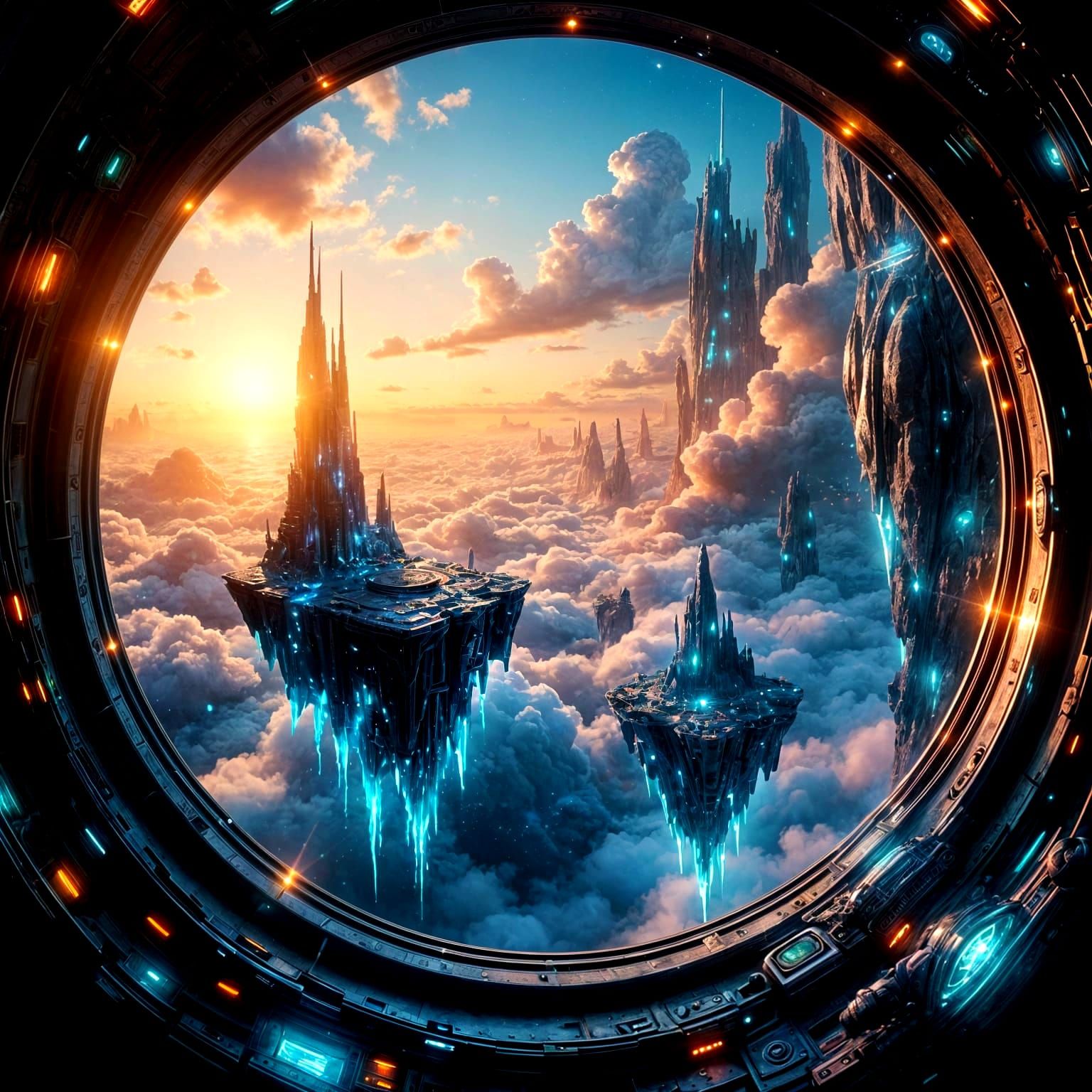 A Breathtaking Alien Landscape as Seen Through a Ship's Wind...