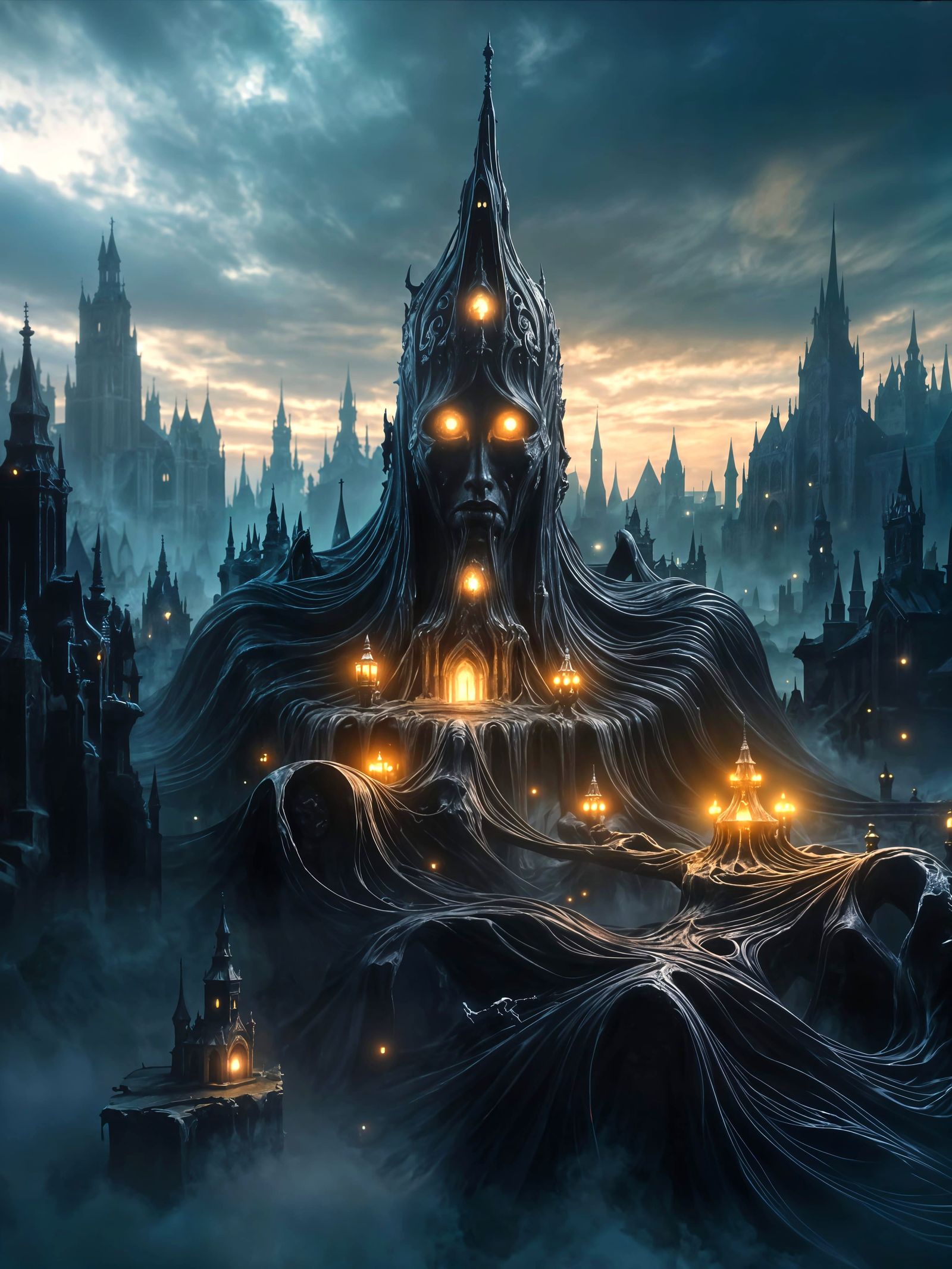 Dark Macabre Cathedral in Vivid Color