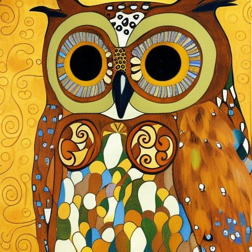Owl in the Style of Gustav Klimt