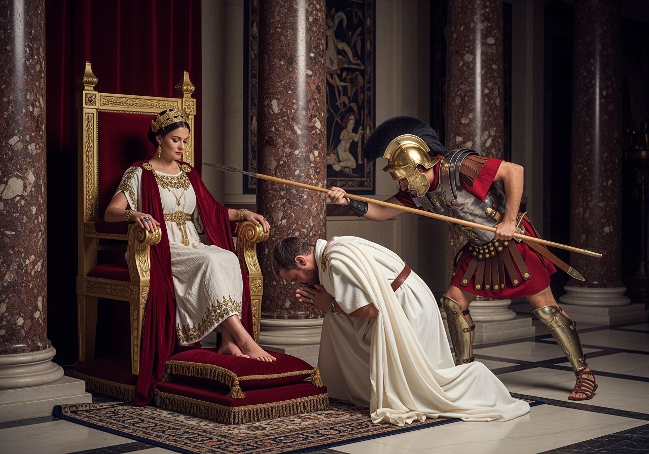 Empress Messalina on Golden Throne in Roman Palace