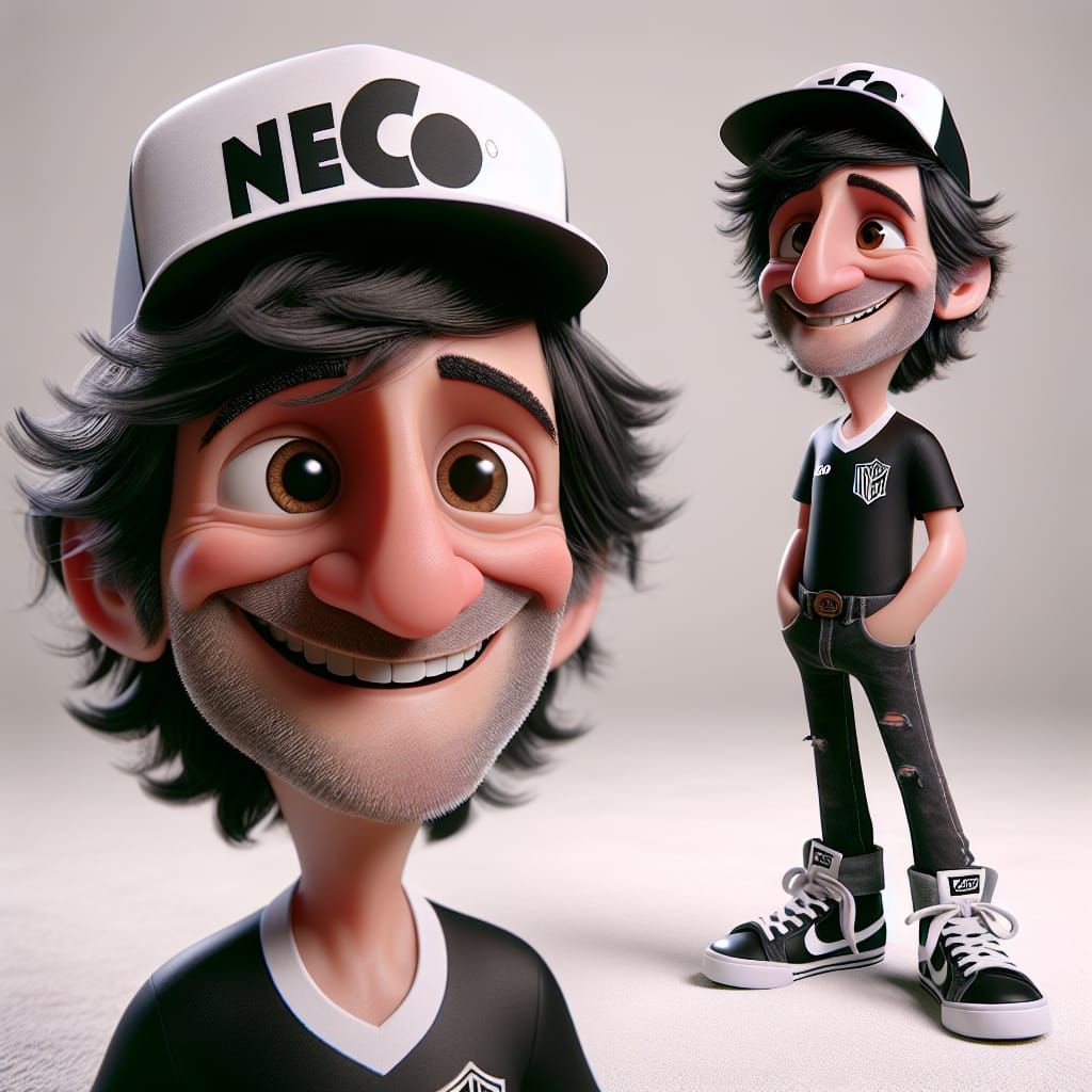 Joyful Man in Pixar Style 3D Rendering