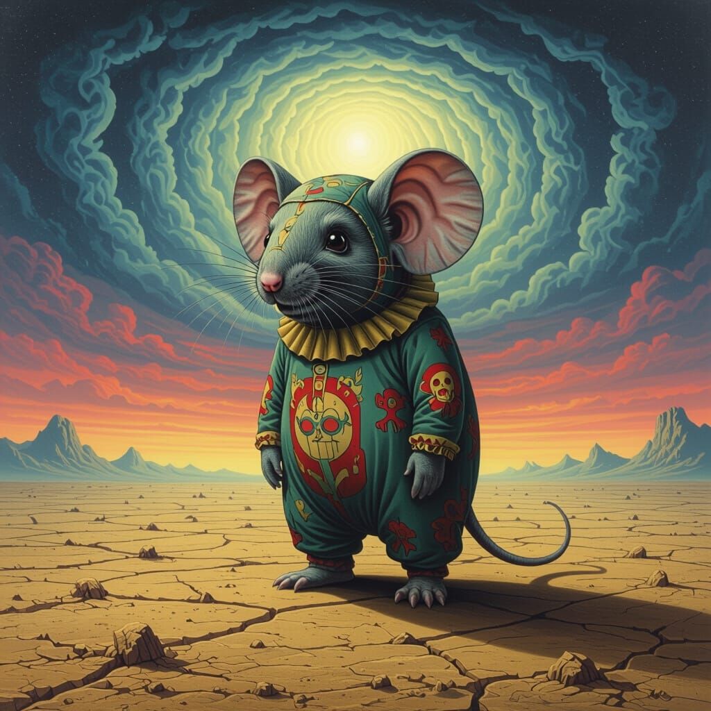 Surreal Optical Illusion of Colossal Mouse-Elephant Creature