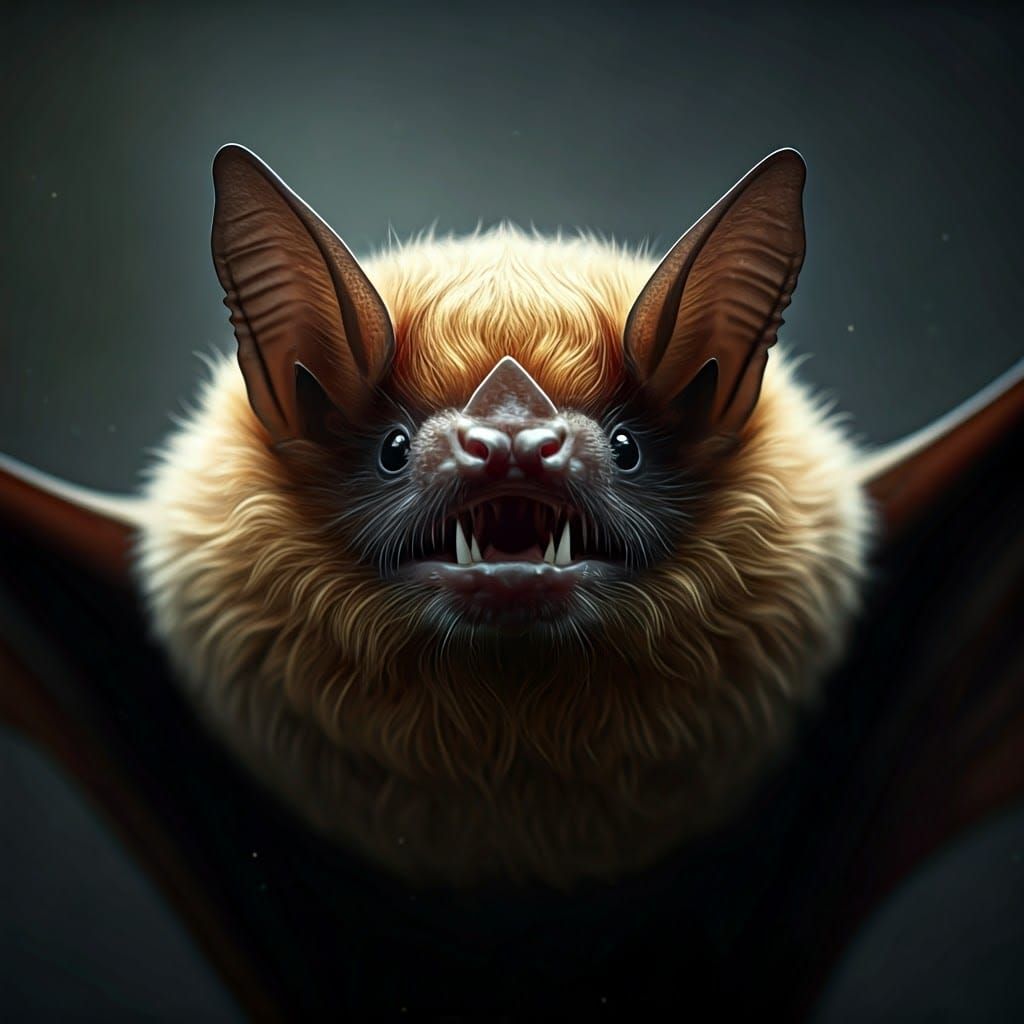Hyperrealistic Bat in Gritty, Moody HDR