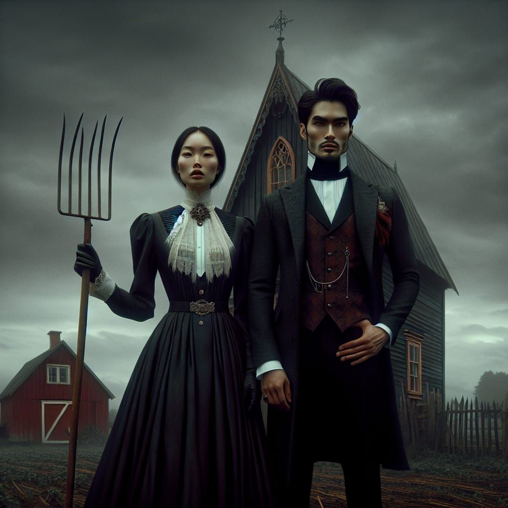 Dark Fantasy Scene with Gothic House