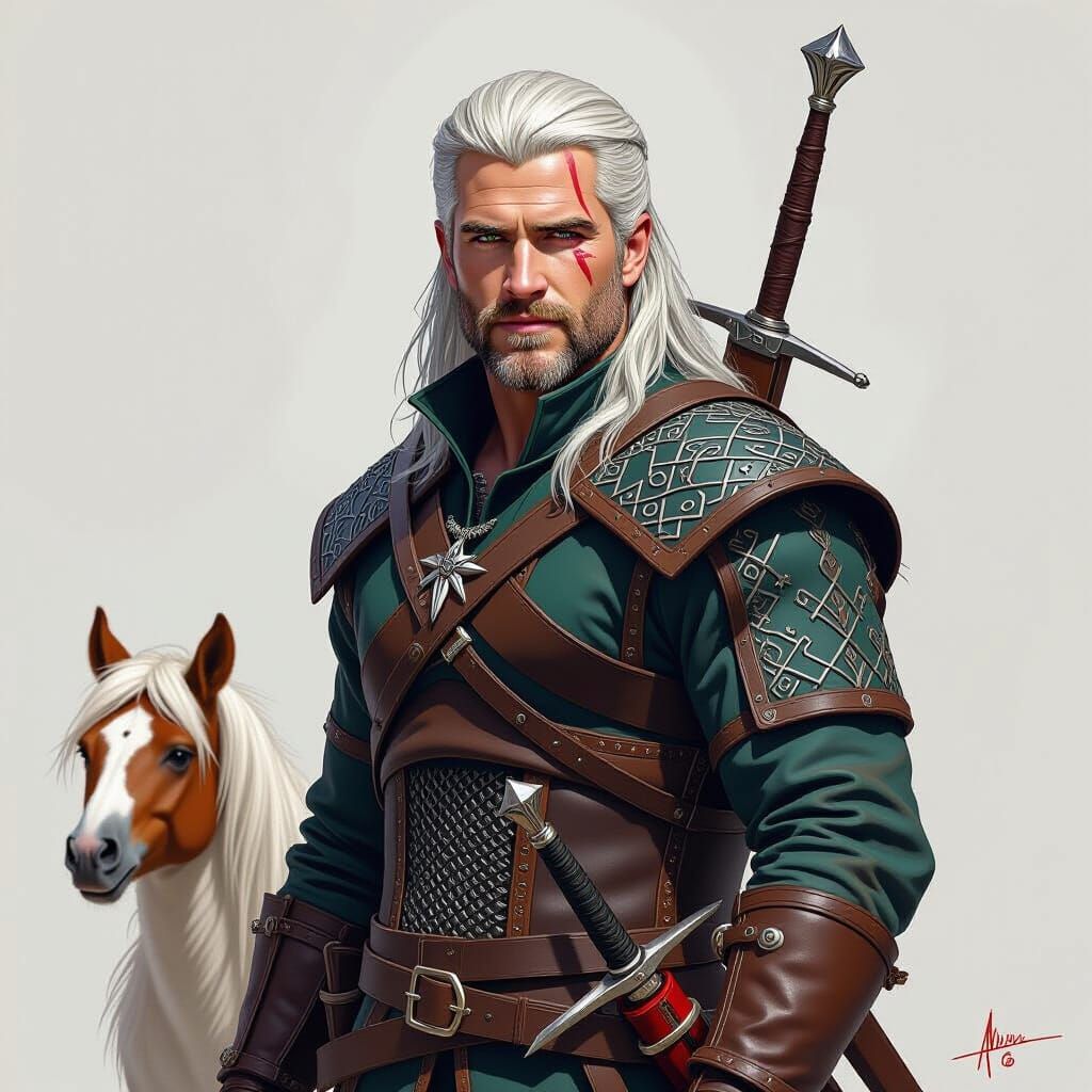 Liam Hemsworth as Geralt in Mystical Realism Style