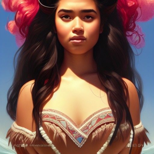 Moana Portrait in Artstation Style