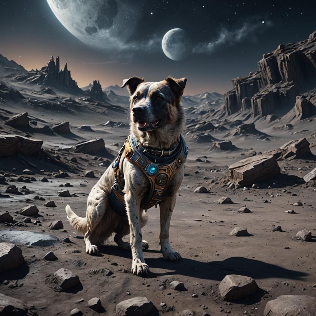 Dog on the Moon: Detailed Matte Painting