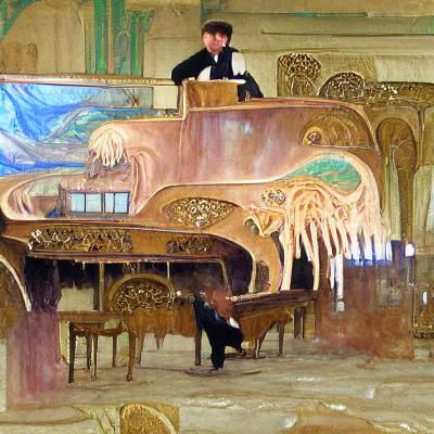 Art Nouveau Composer at Ballroom Piano