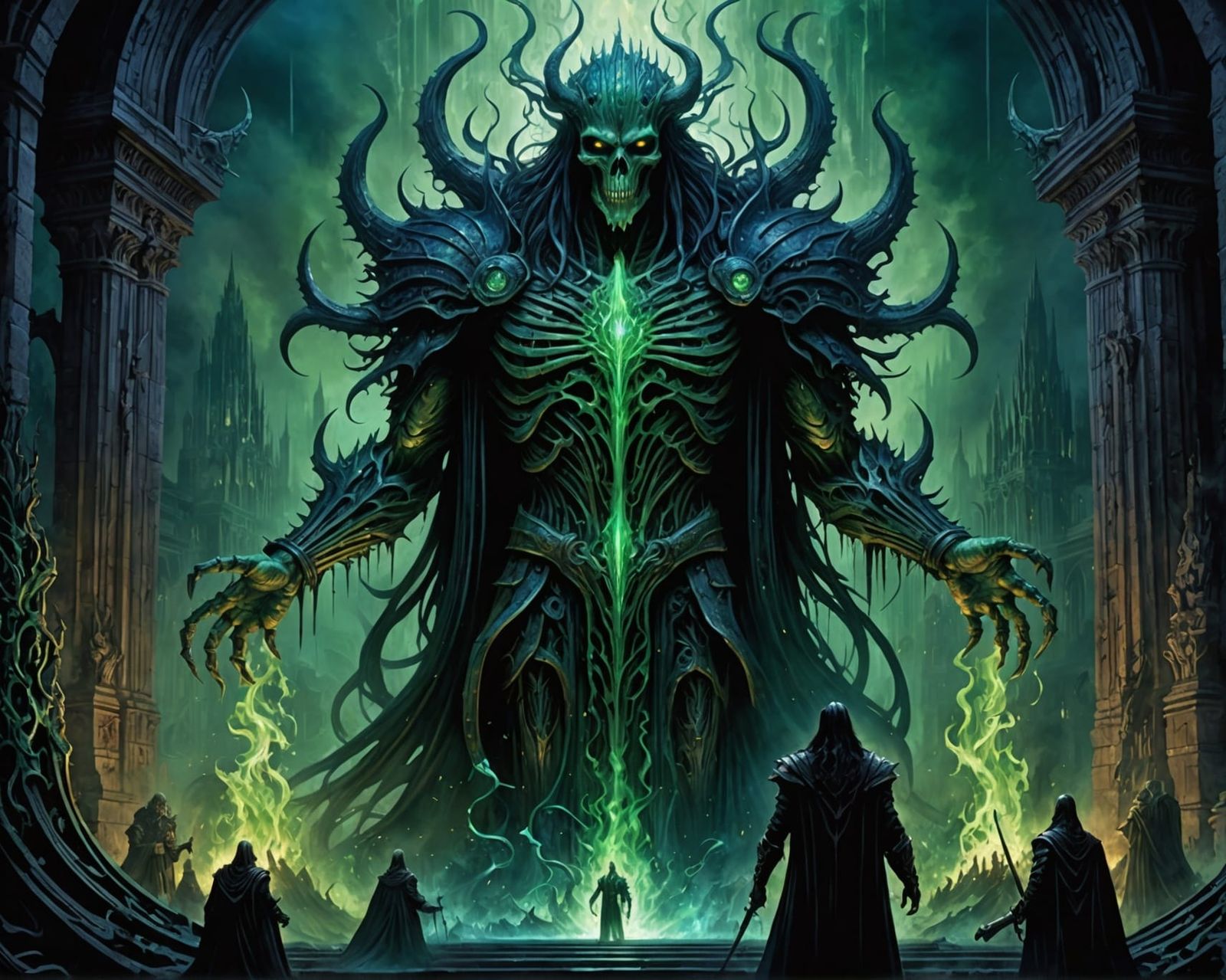 Ethereal Flames of Hades: Eldritch Fantasy Art