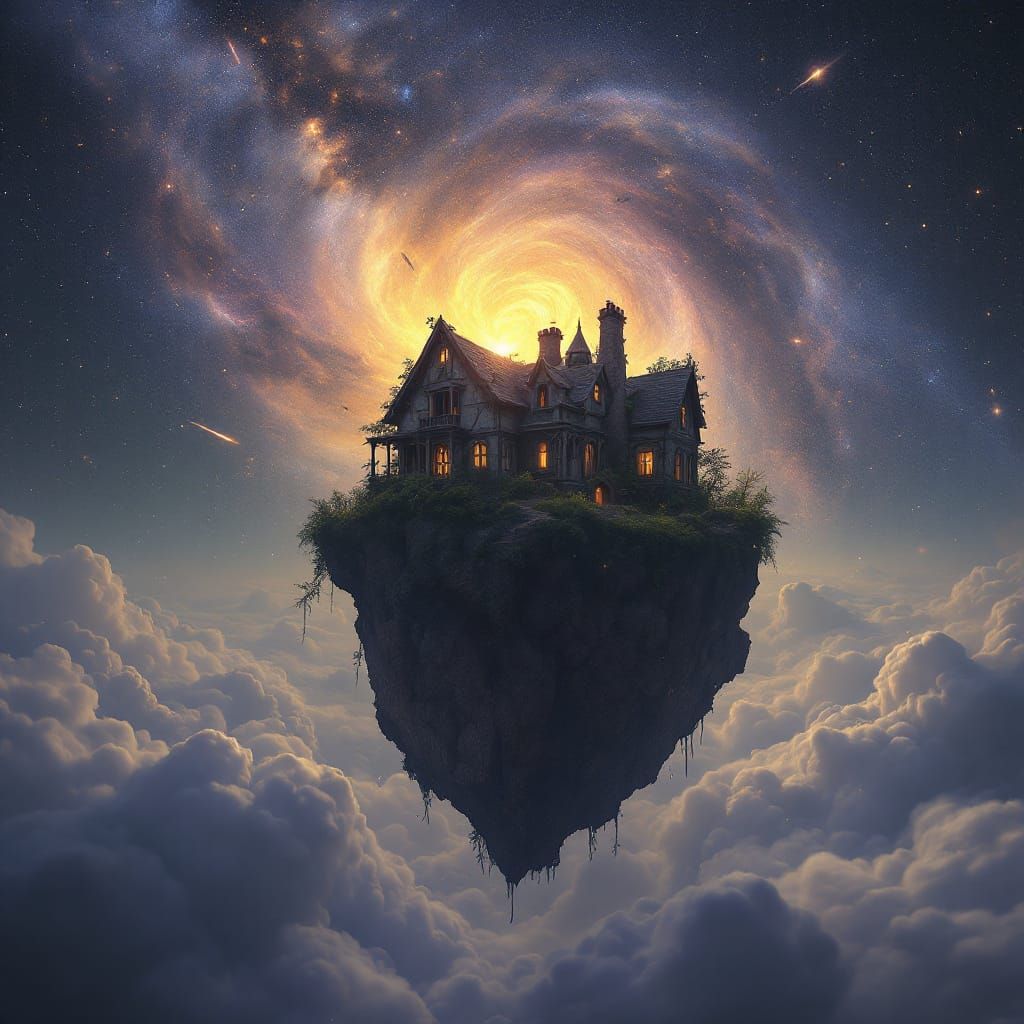 Ethereal House Adrift in Milky Way Galaxy