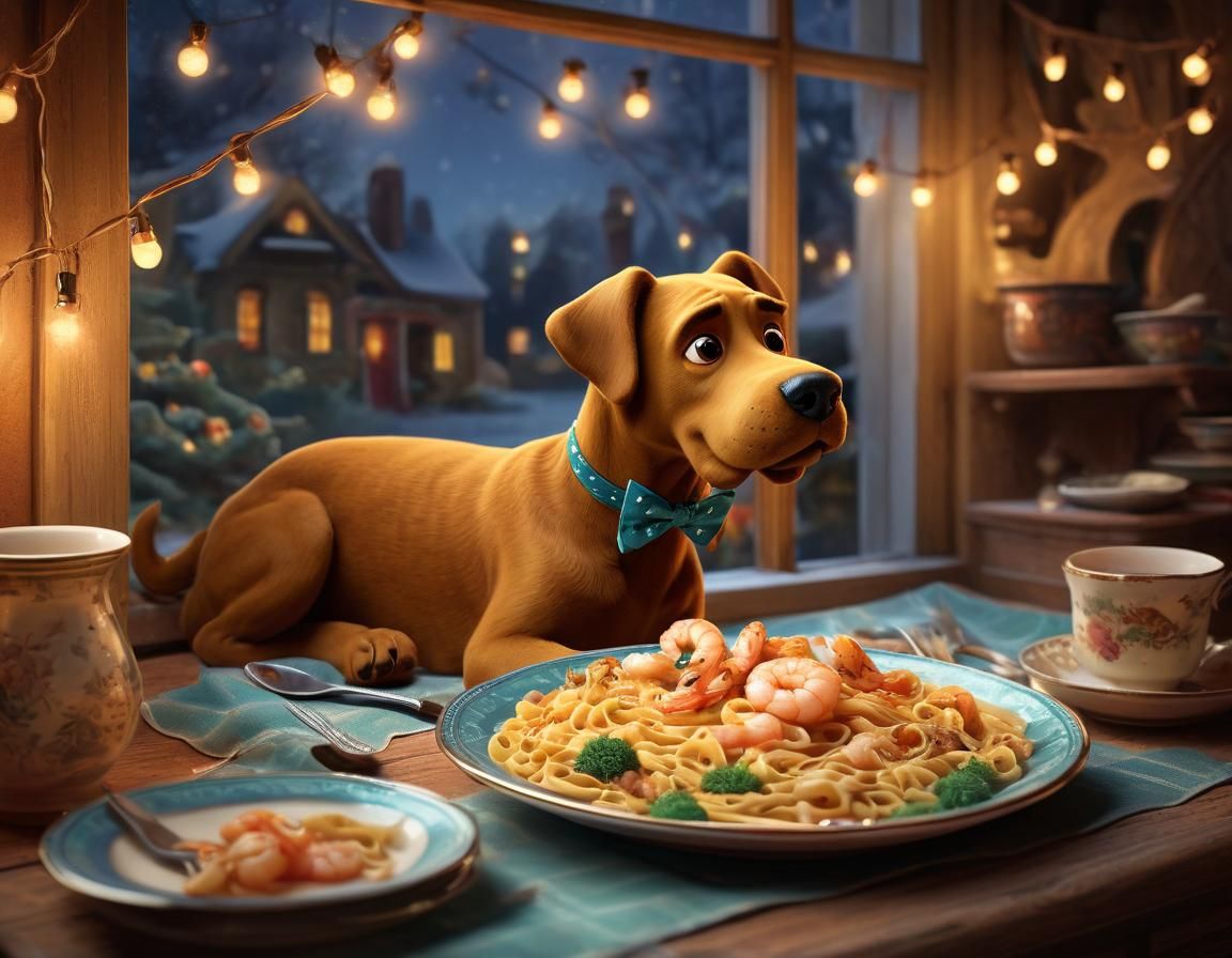 Cozy Scooby-Doo and Puppy Pasta Dinner