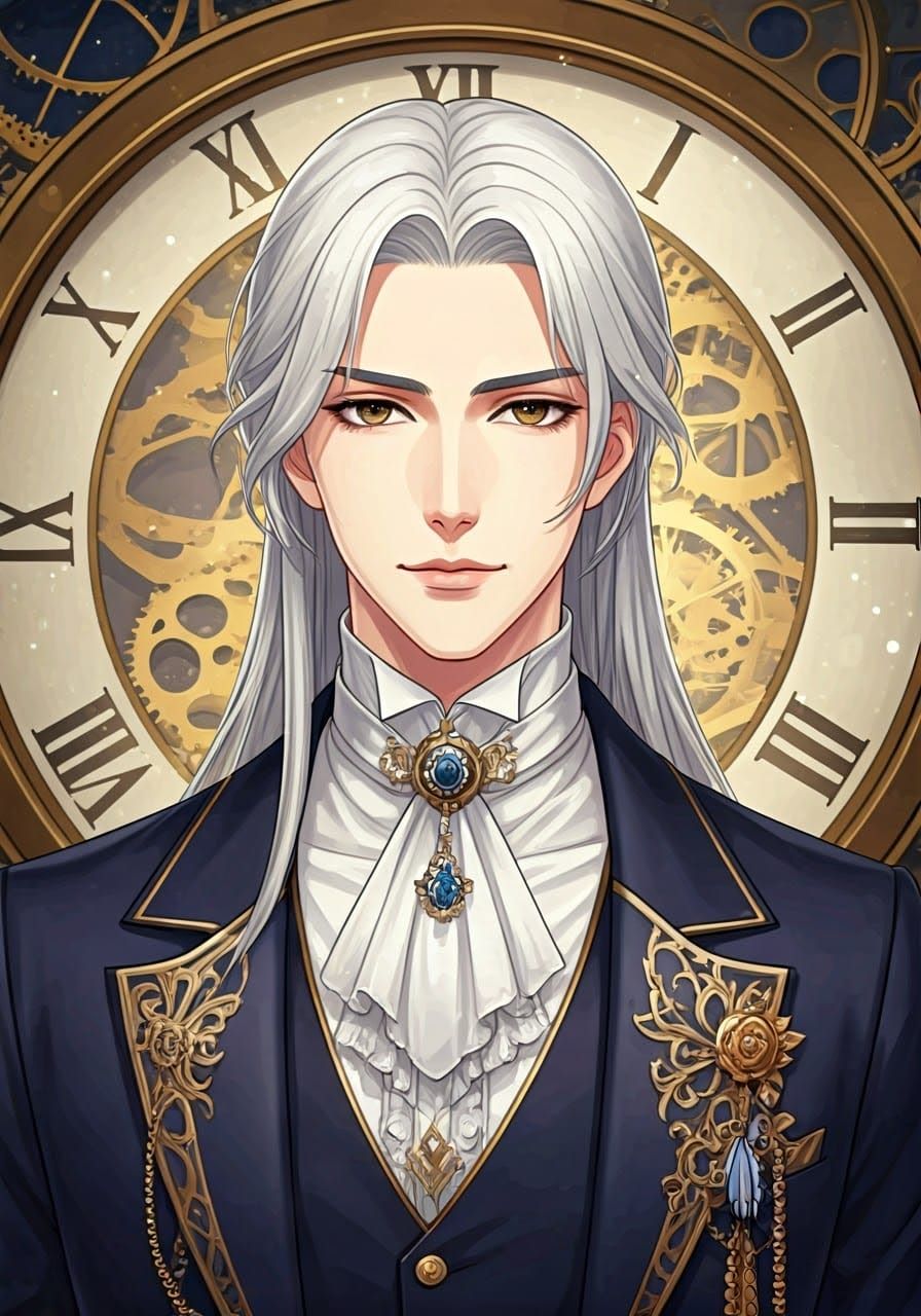 Elegant Chinese Man in Anime Style Portrait