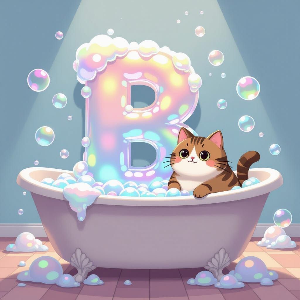 Pusheen Cat Bathtub With Giant Bubble B
