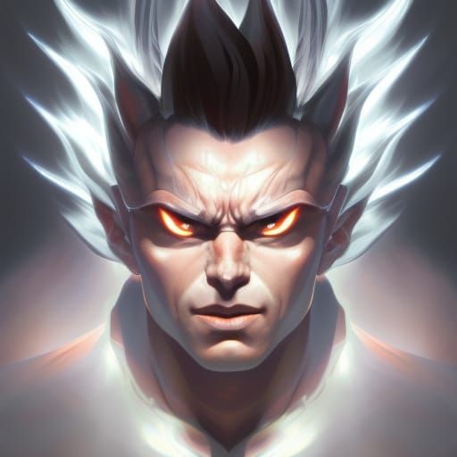 Demonic Super Saiyan Portrait in Artgerm Style