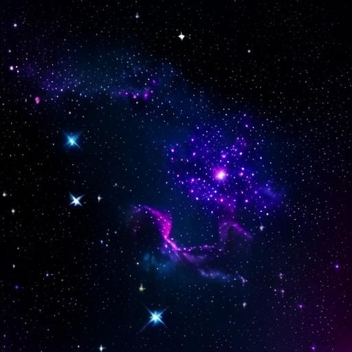 Neon Nebula Starry Sky at Night