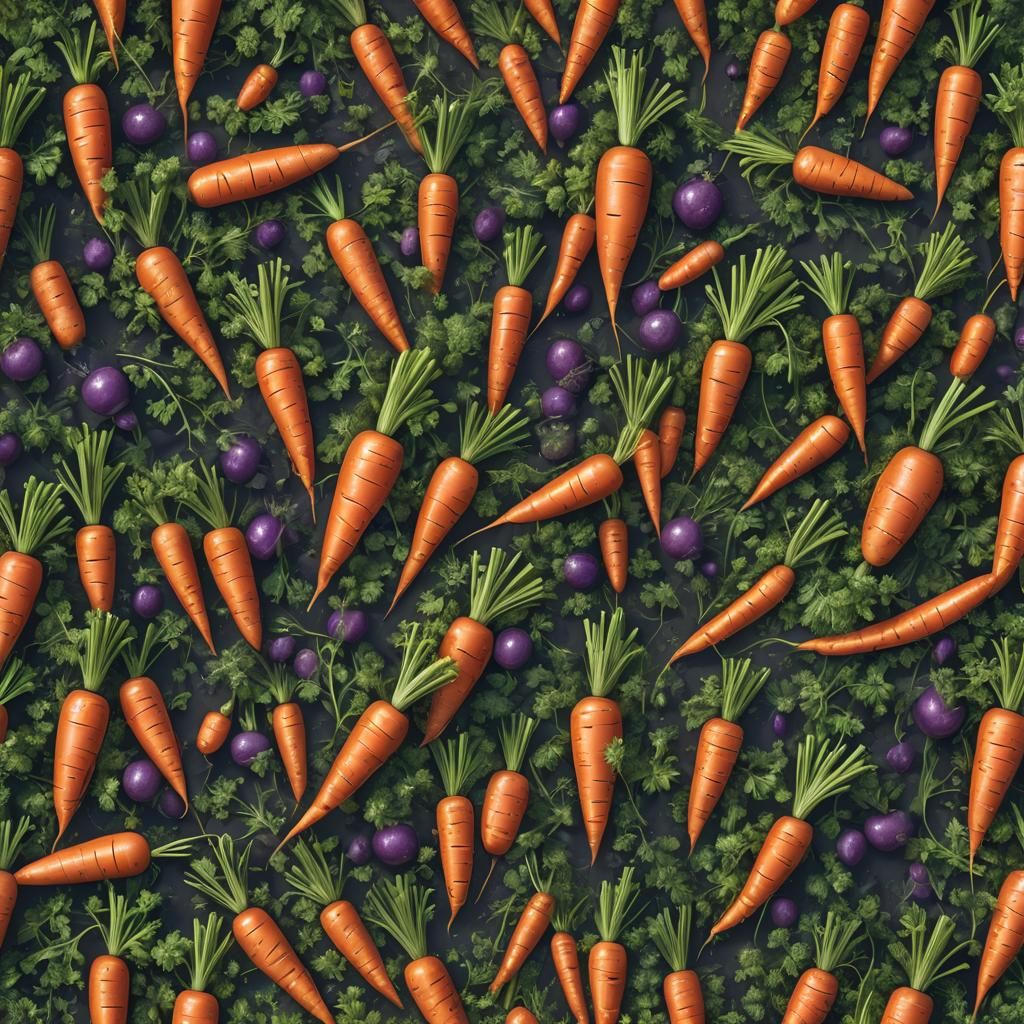 Fantastical Carrots in Detailed Matte Painting